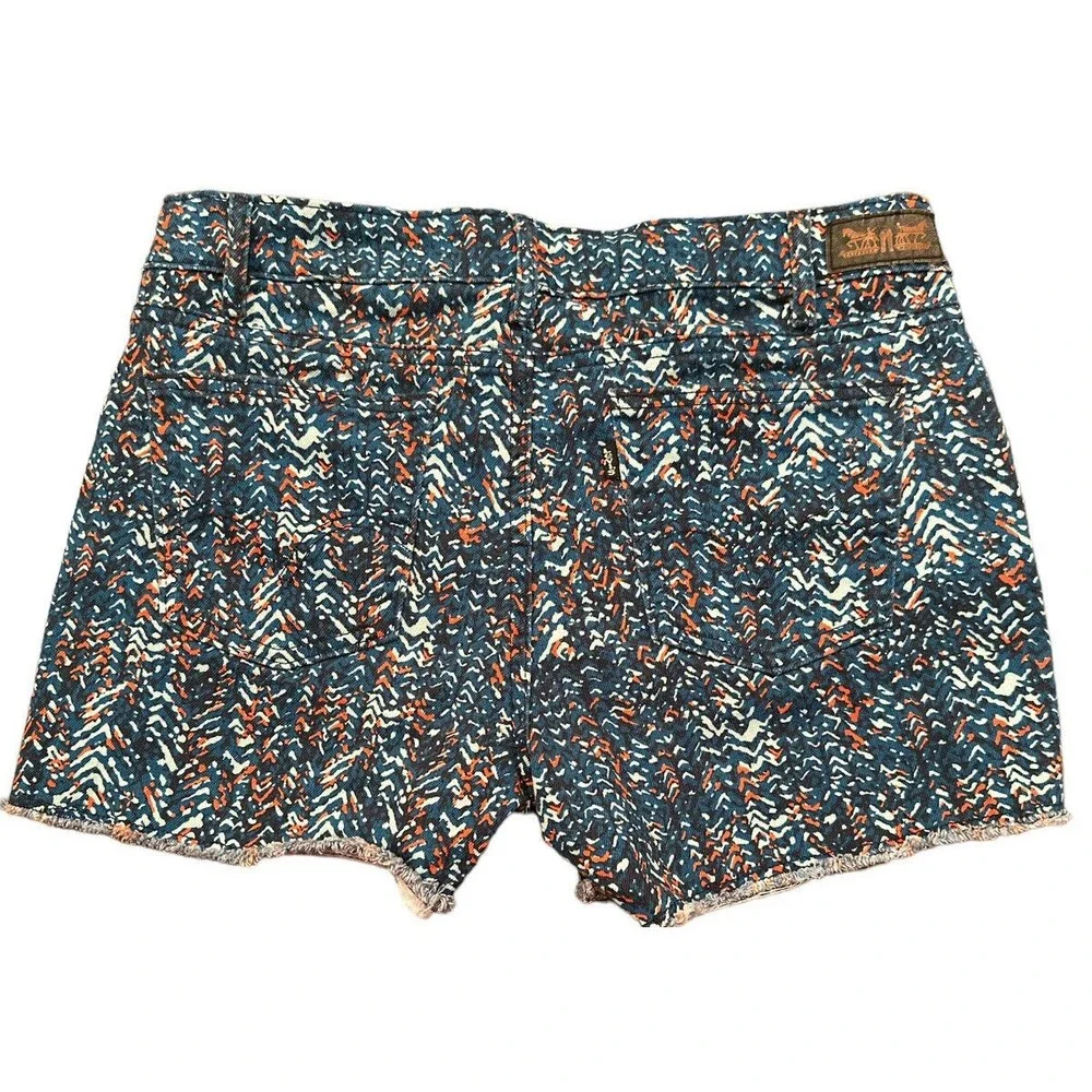 Levi's Blue and Orange Frayed Hem‎ Jean Shorts Inseam 4 Inches Sz 10 Excellent